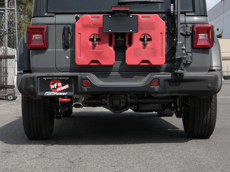 aFe MACH Force-Xp Axle-Back Exhaust System w/Polished Tip 18-20 Jeep Wrangler L4-2.0T / V6-3.6L - #49-48070-1P