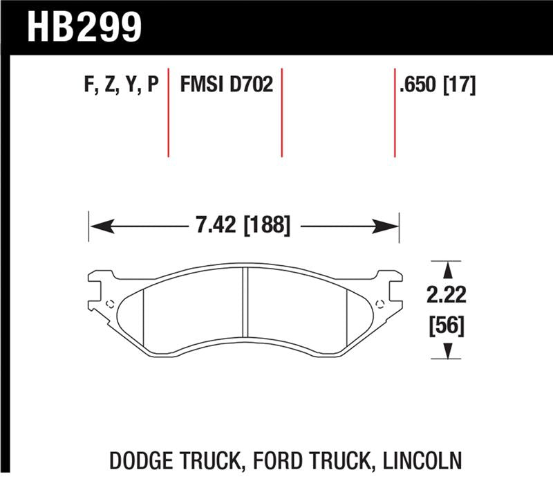 Hawk Performance HB299Y.650 LTS Light Truck and SUV Street Brake Pads