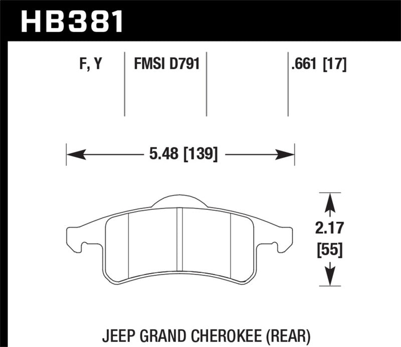 Hawk Performance HB381Y.661 LTS Light Truck and SUV Street Brake Pads