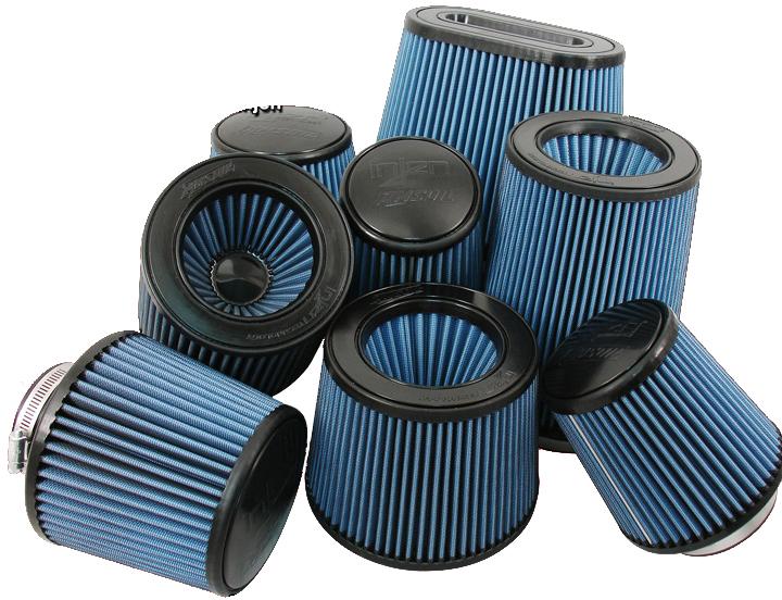 Injen High Performance Air Filter - 4.50 Black Filter 6.75 Base / 5 Tall / 5 Top - #X-1018-BR