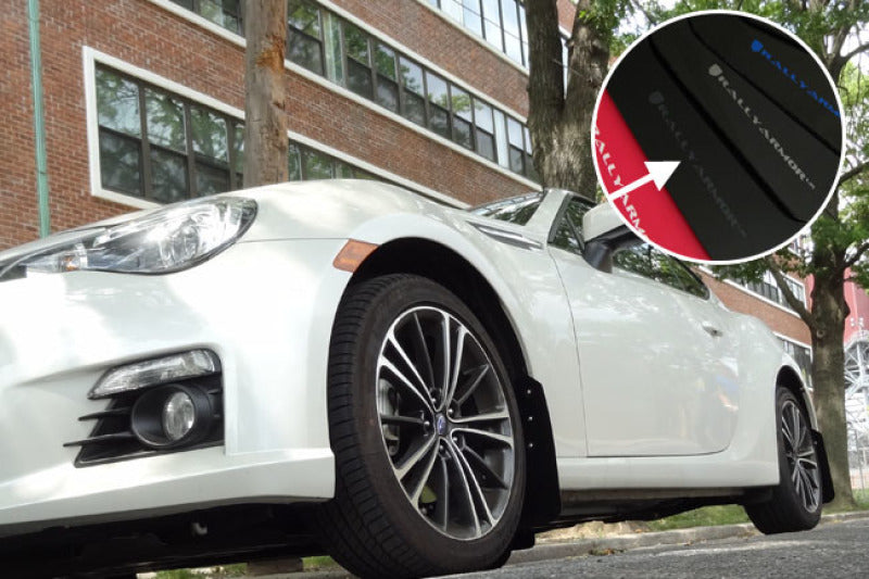Rally Armor UR Mud Flaps - 2013-2016 Scion FR-S, 2013-2019 Subaru BRZ - Black/Grey Logo - #MF23-UR-BLK/GRY
