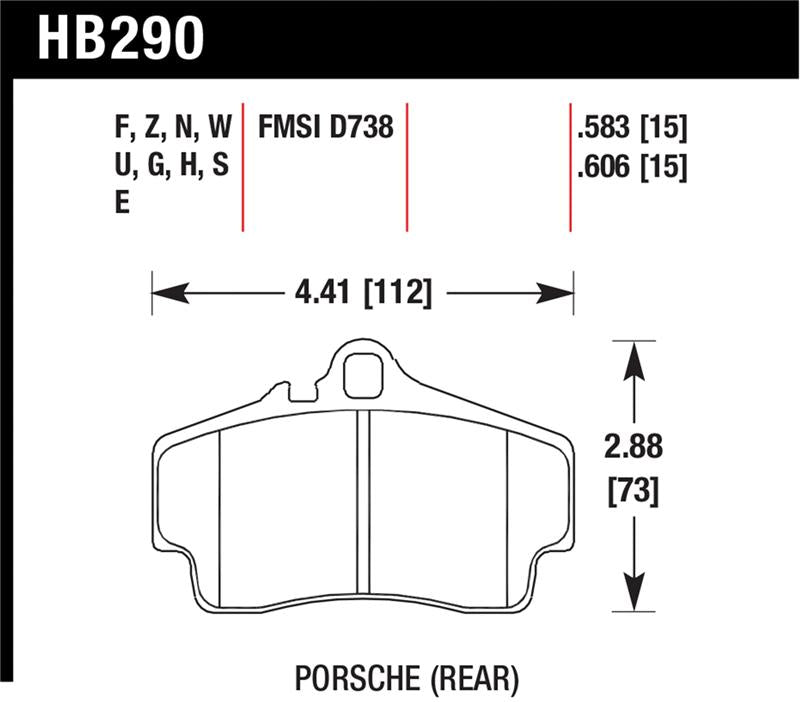 Hawk Performance HB290U.606 DTC-70 Motorsport Brake Pads