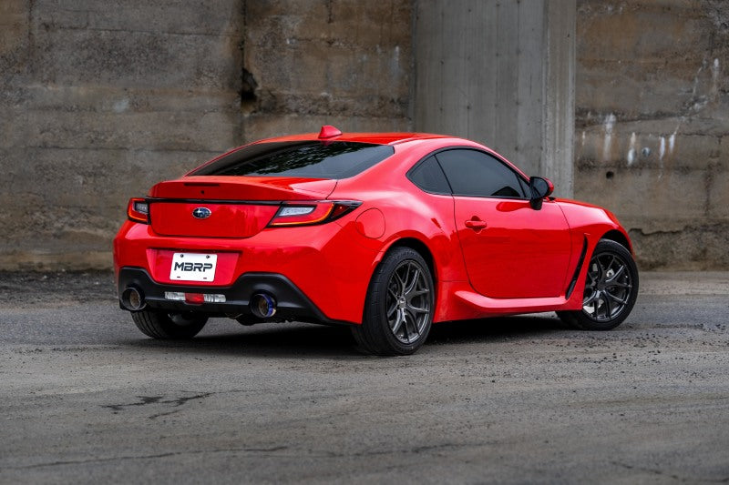MBRP S48053BE 2022 Subaru BRZ 2.4L/Toyota GR86 2.4L 2.5in Dual Split Rear Exit w/5in OD Burnt End Tips - T304 - #S48053BE