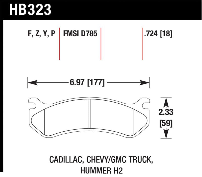 Hawk Performance HB323Y.724 LTS Light Truck and SUV Street Brake Pads