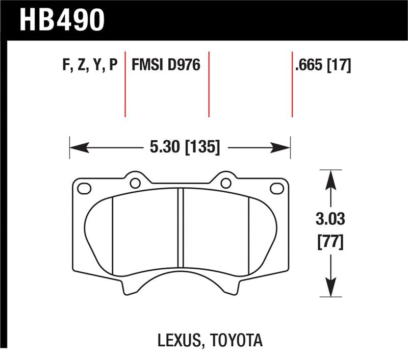 Hawk Performance HB490P.665 Super Duty Street Brake Pads