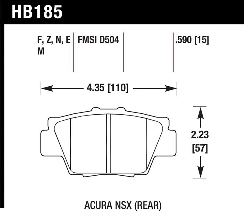 Hawk Performance HB185F.590 HPS Performance Street Brake Pads