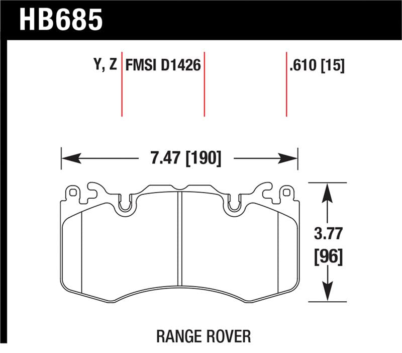 Hawk Performance HB685Y.610 LTS Light Truck and SUV Street Brake Pads