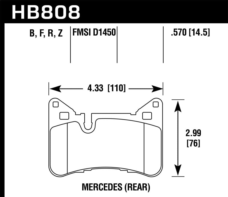 Hawk Performance HB808Z.570 Performance Ceramic Street Brake Pads