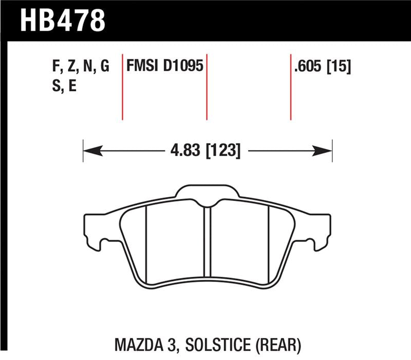 Hawk Performance HB478U.605 DTC-70 Motorsport Brake Pads