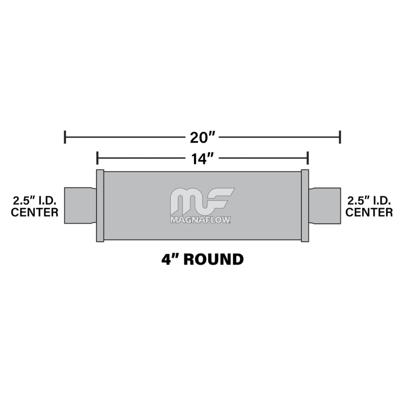 MagnaFlow 10416 Muffler Mag SS 14X4X4 2.5X2.5 - #10416