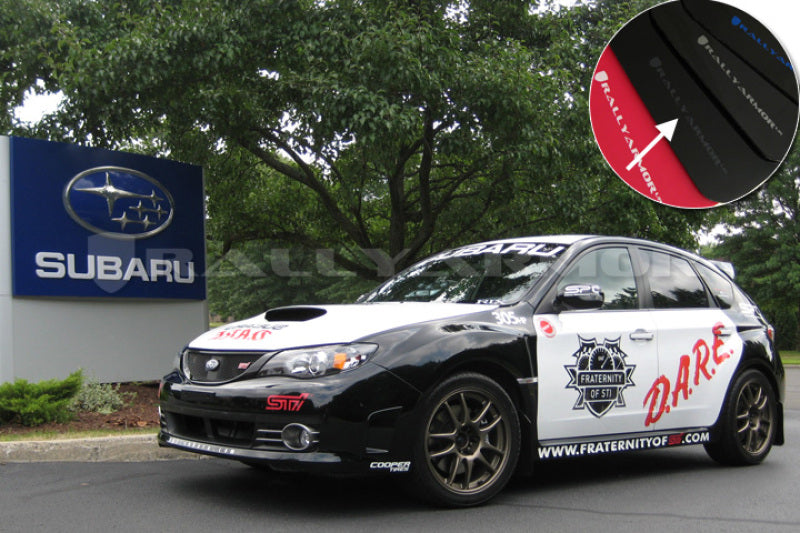 Rally Armor UR Mud Flaps - 2008-2014 Subaru Impreza - Black/Grey Logo - #MF15-UR-BLK/GRY