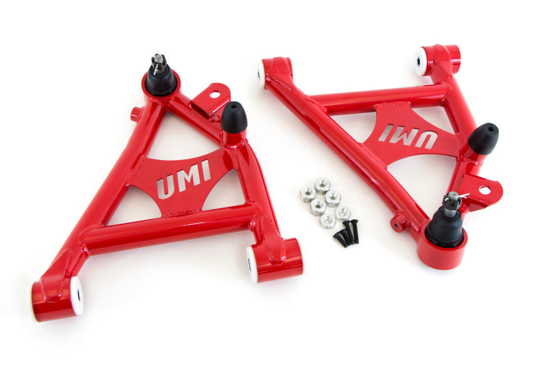 UMI Performance 2052-R Front Lower A-Arms Delrin Coilover Specific Red