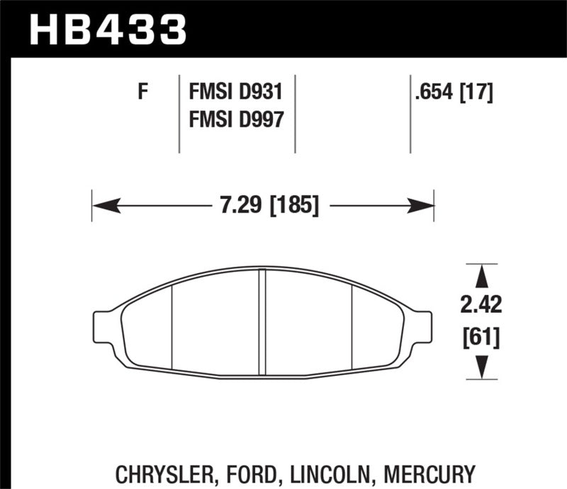 Hawk Performance HB433G.654 DTC-60 Motorsport Brake Pads