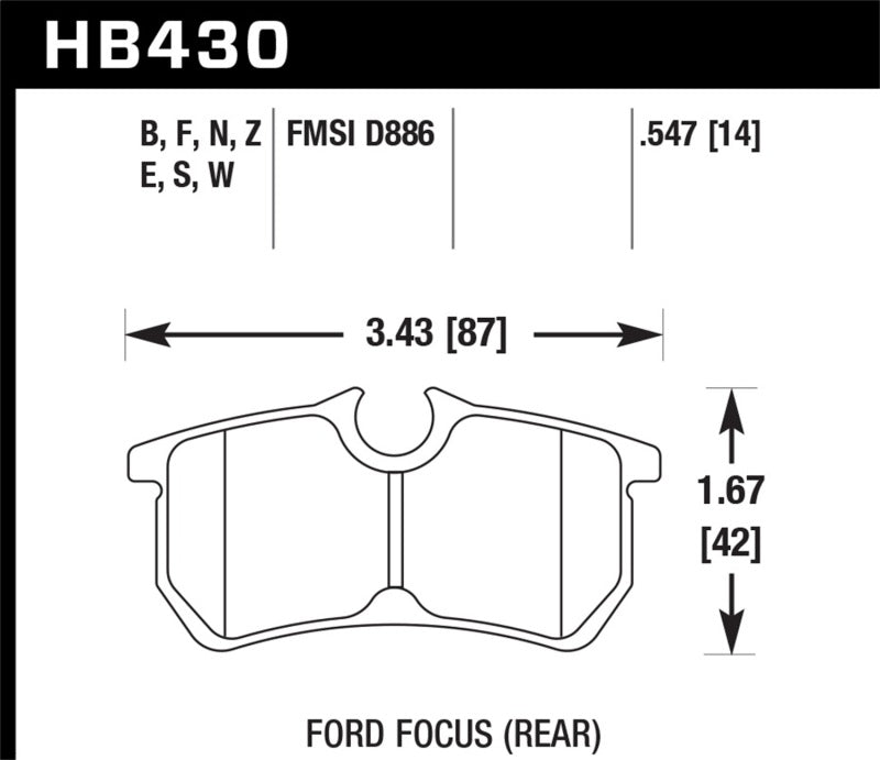 Hawk Performance HB430B.547 HPS 5.0 Street Brake Pads