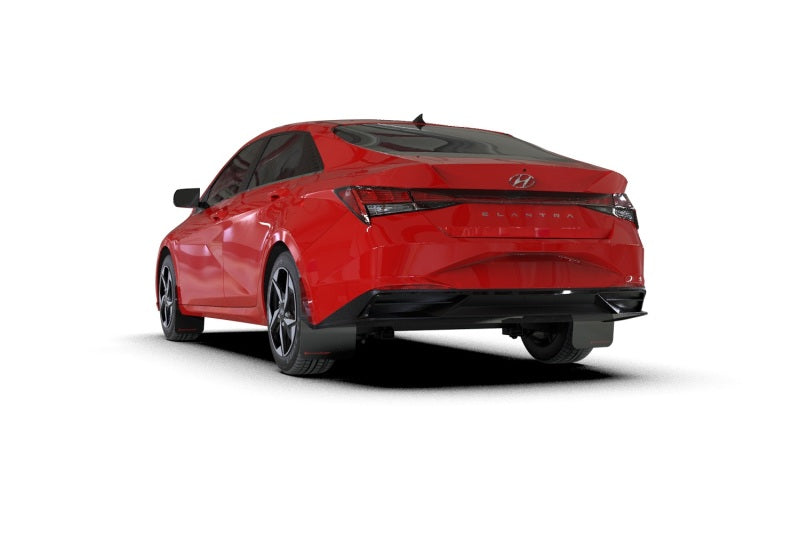 Rally Armor UR Mud Flaps - 2021-2023 Hyundai Elantra - Black/Red Logo - #MF69-UR-BLK-RD