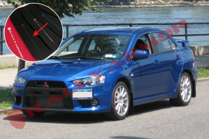 Rally Armor UR Mud Flaps - 2008-2017 Mitsubishi Lancer - Black/Grey Logo - #MF10-UR-BLK/GRY
