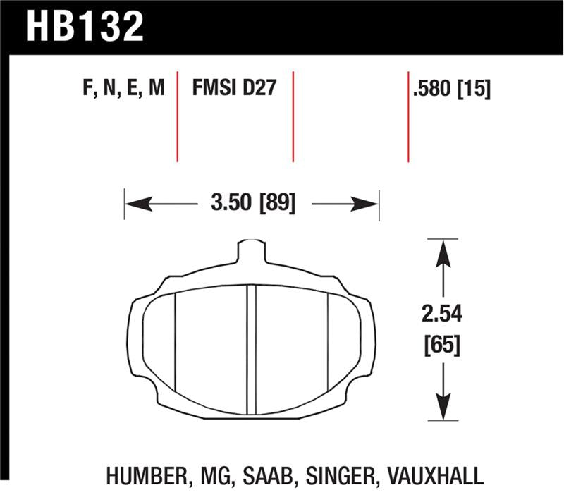 Hawk Performance HB132N.580 HP Plus Crossover Street/Motorsport Brake Pads