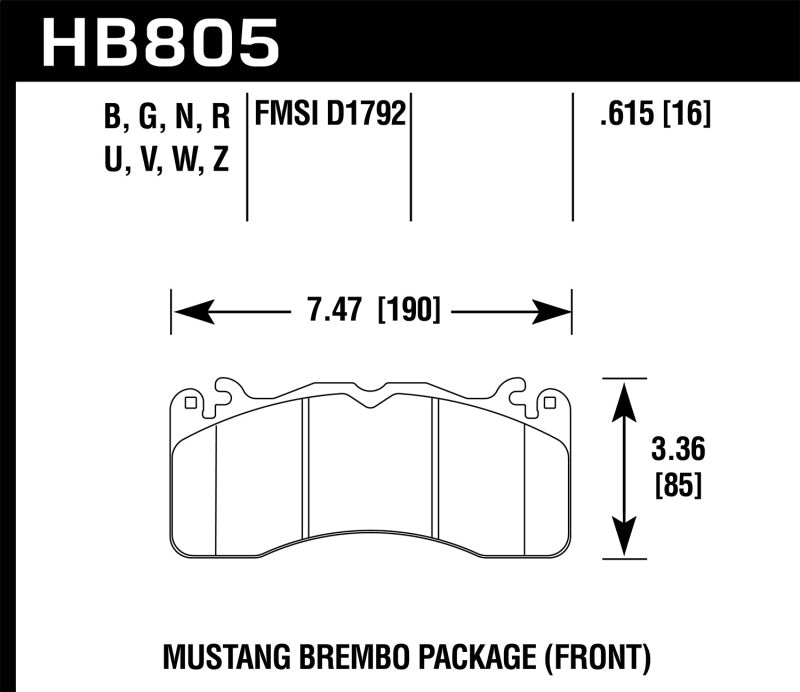 Hawk Performance HB805B.615 HPS 5.0 Street Brake Pads