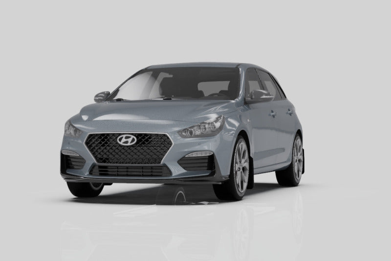 Rally Armor UR Mud Flaps - 2019-2020 Hyundai Elantra GT - Black/White Logo - #MF59-UR-BLK/WH