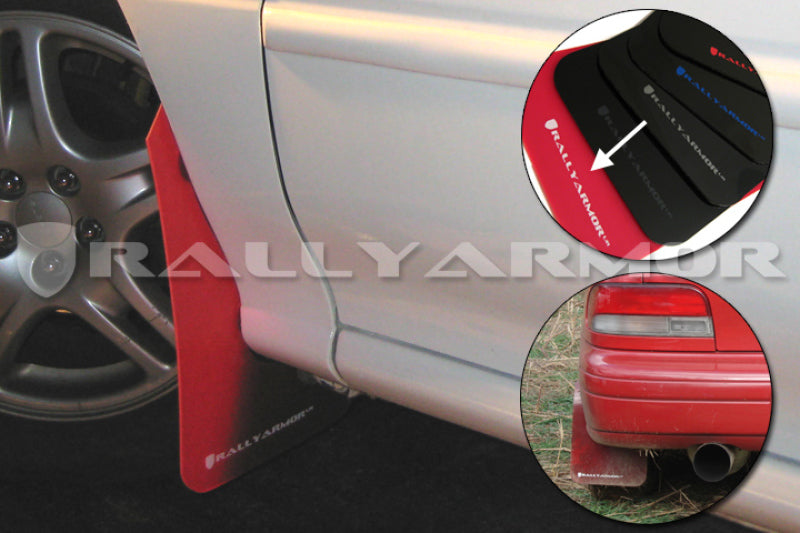 Rally Armor UR Mud Flaps - 1993-2001 Subaru Impreza - Red/White Logo - #MF2-UR-RD/WH