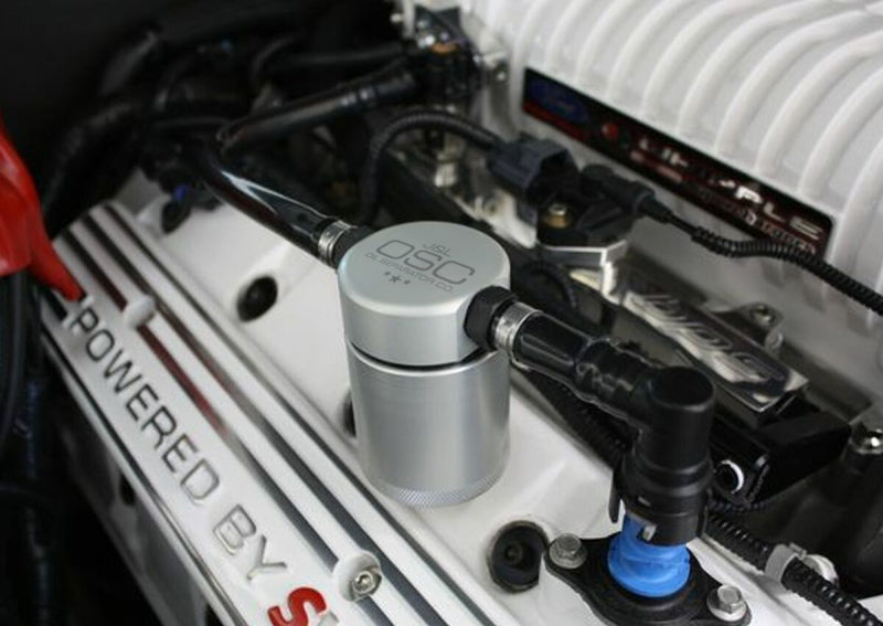 J&L 07-14 Ford Mustang GT500 Passenger Side Oil Separator 3.0 - Clear Anodized - #3012P-C