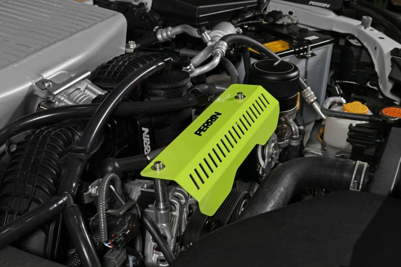 PERRIN 22-26 Subaru WRX Pulley Cover - Neon Yellow (SHORT - For Use w/PERRIN AOS)
