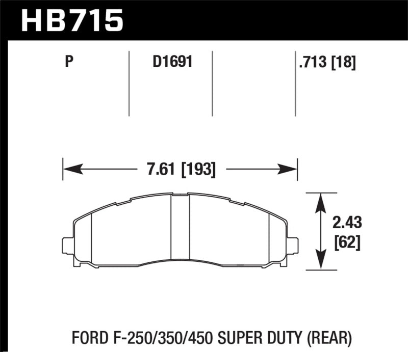 Hawk Performance HB715P.713 Super Duty Street Brake Pads