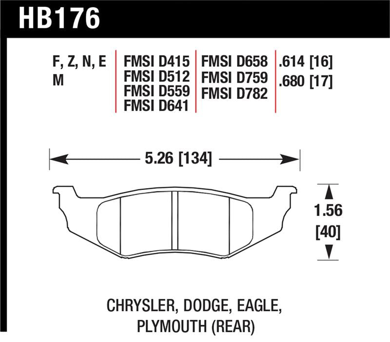 Hawk Performance HB176F.614 HPS Performance Street Brake Pads