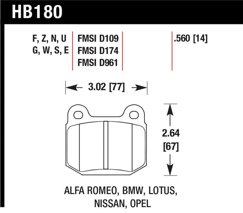 Hawk Performance HB180F.640 HPS Performance Street Brake Pads