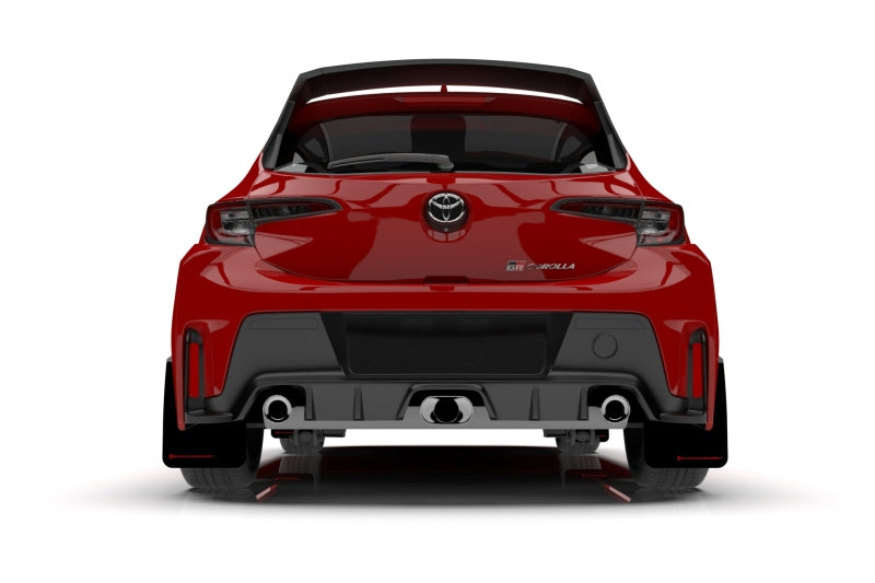 Rally Armor UR Mud Flaps - 2023-2026 Toyota GR Corolla - Black/White Logo - #MF89-UR-BLK-WH