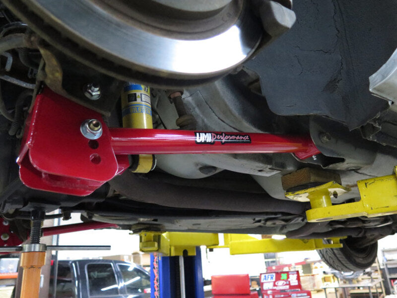 UMI Performance 2012-R Lower Control Arm Relocation Brackets Bolt-In Red