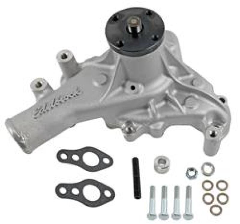 Edelbrock 88110 Water Pump for Small-Block Chevrolet in Satin Finish (Long)
