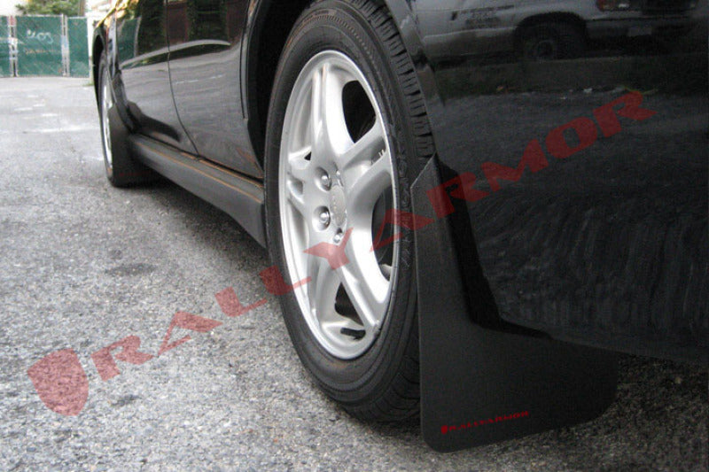 Rally Armor Basic Mud Flaps - 2002-2007 Subaru Impreza - Black/Black Logo - #MF1-BAS-BLK