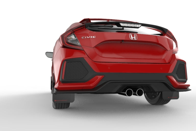 Rally Armor UR Mud Flaps - 2017-2021 Honda Civic - Black/Red Logo - #MF51-UR-BLK/RD