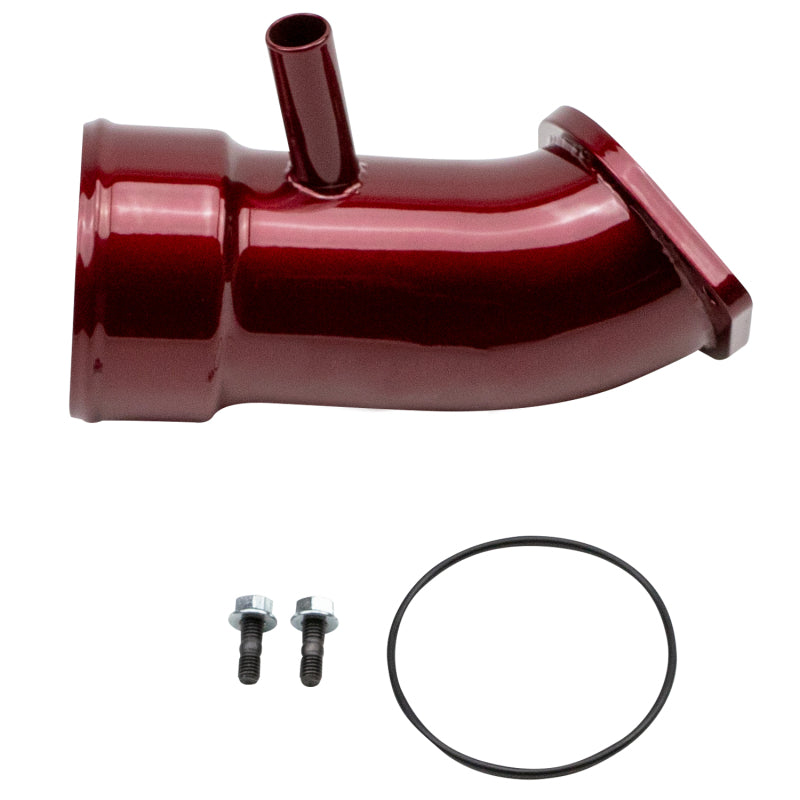 Wehrli Custom Fabrication WCF100721-RED 3.5in Turbo Intake Horn with PCV Port WCFab Red for 2017-2019 Chevrolet Silverado / GMC Sierra 2500 HD / 3500 HD 6.6L L5P Duramax