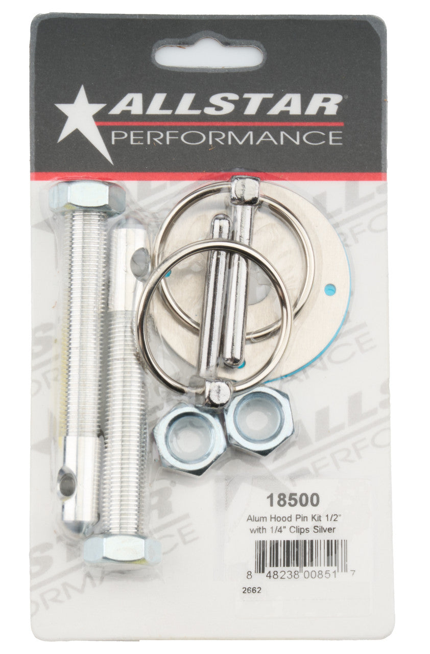 Allstar Performance Aluminum Hood Pin Kit 1/2in Silver ALL18500