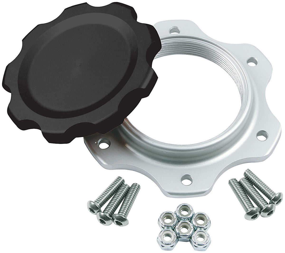 Allstar Performance Fuel Cell Cap and Bung JAZ 6-Bolt Black ALL40137