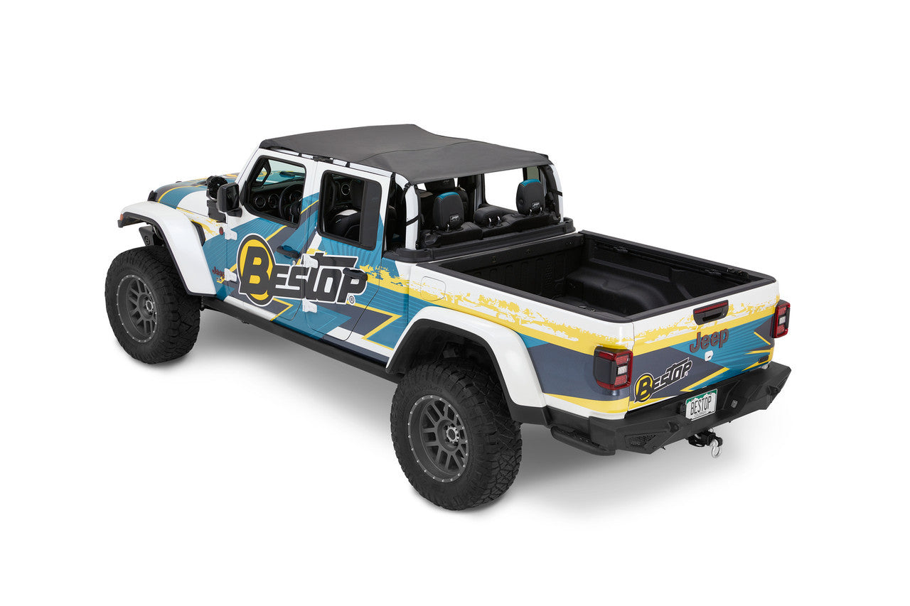 Bestop 24-26 Jeep Gladiator Header Safari Bikini (Black Diamond)