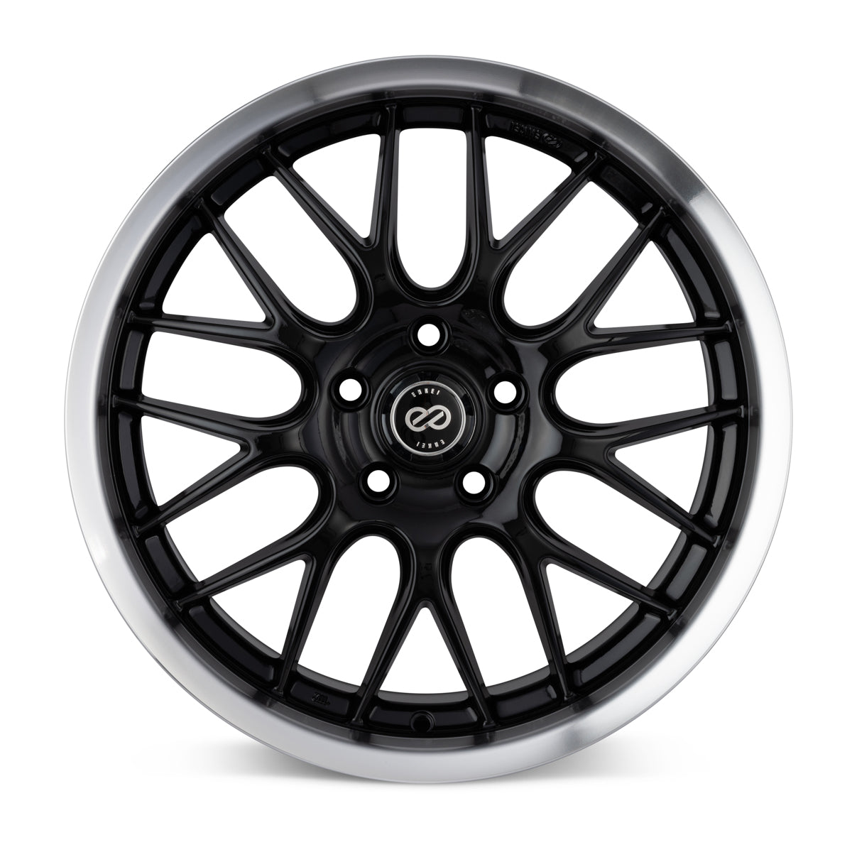 Enkei Lusso 18x9 40mm Offset 5x114.3 Bolt Pattern 72.6 Bore Black with Machined Lip Wheel