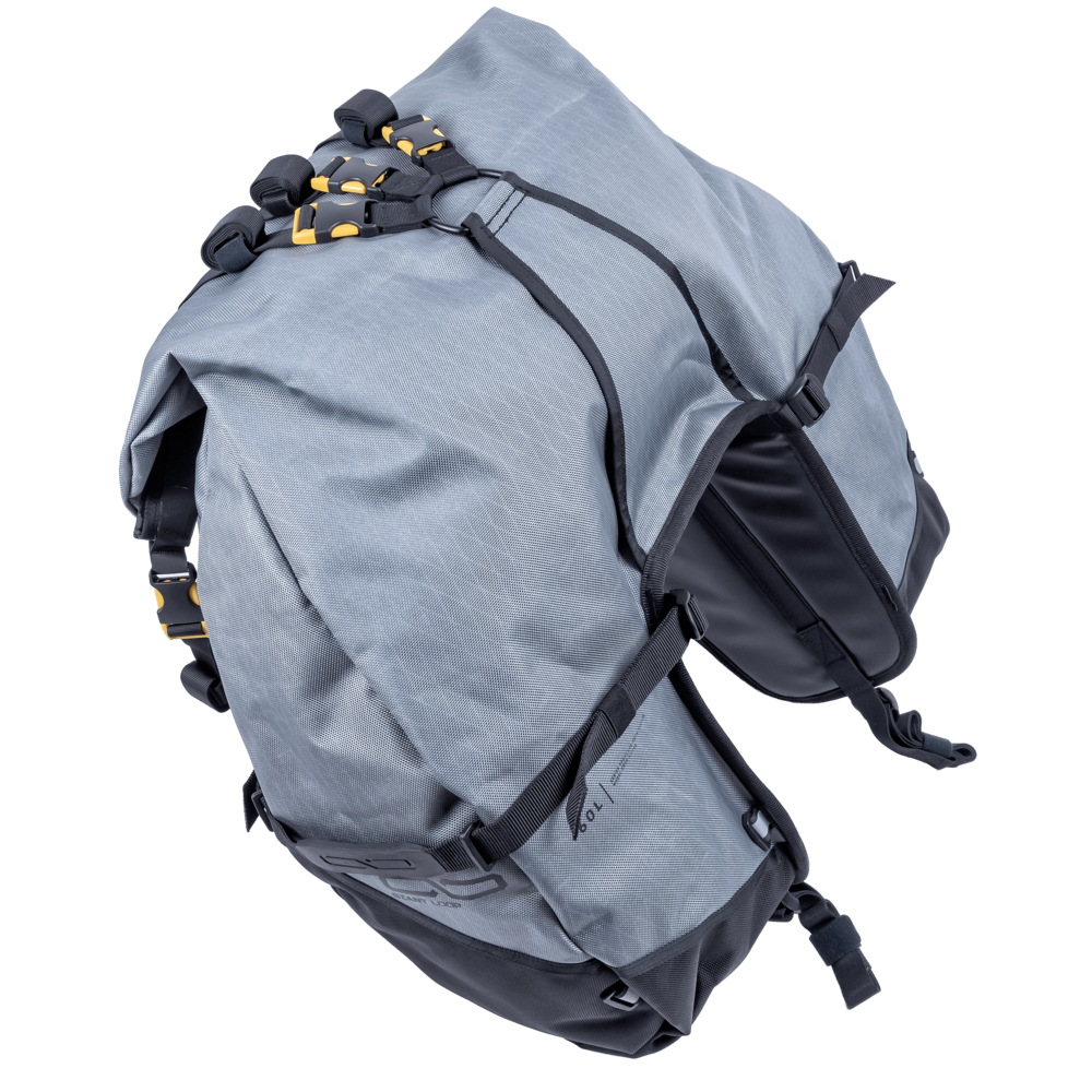 Giant Loop GBSB25-G Great Basin Saddlebag 68L Gray Motorcycle