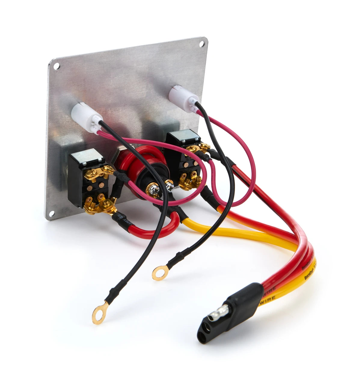 QuickCar Flag Plate, 2 Switches & 1 Button w/Flip Cover & Lights