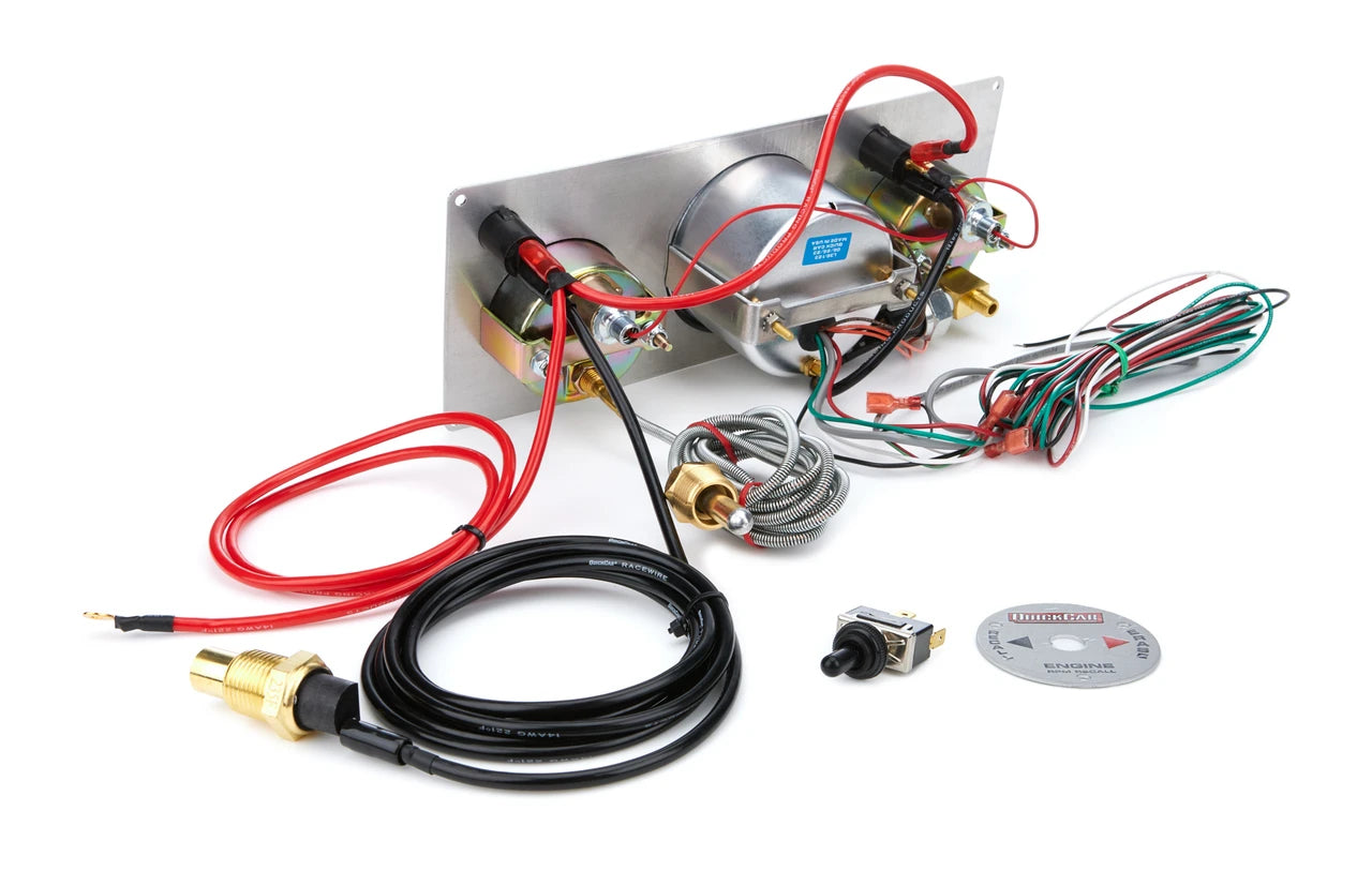 QuickCar Flag 2-1 OP/3"Tach/WT Gauge Panel