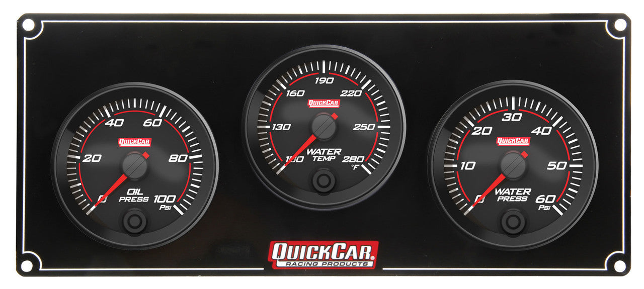 QuickCar Redline 3 Gauge Panel OP/WT/WP