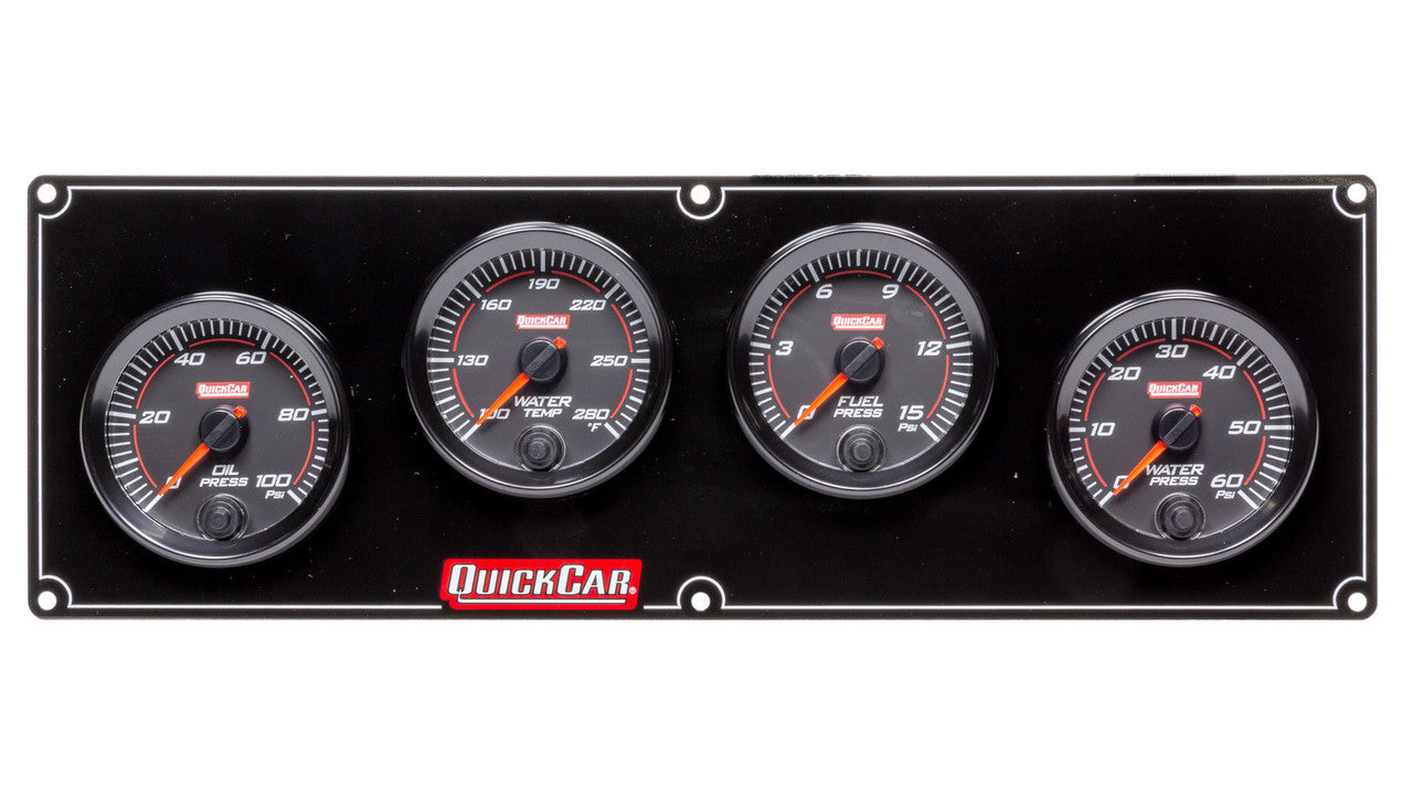 QuickCar Redline 4 Gauge Panel OP/WT/FP/WP