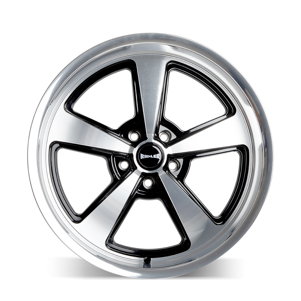 Ridler Wheels 652 18x8 5x139.7 0mm Gloss Black Milled with Diamond Cut Face and Lip Wheel 652-8885GBD