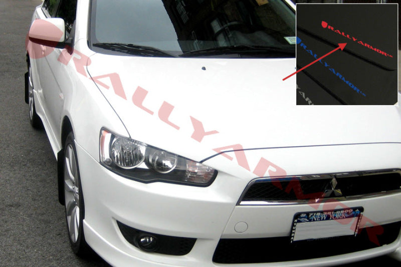 Rally Armor UR Mud Flaps - 2007-2017 Mitsubishi Lancer - Black/Red Logo - #MF8-UR-BLK/RD
