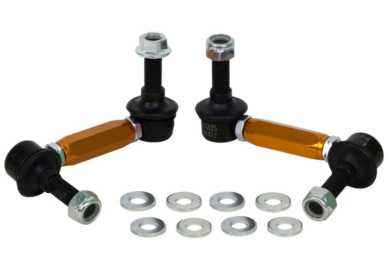 Whiteline KLC180-115 Universal Sway Bar Link Assembly Heavy Duty Adjustable Steel Ball 115mm Size for 2006-2014 Land Rover Range Rover Sport, 2019-2026 Genesis G70, 2018-2023 Kia Stinger and More