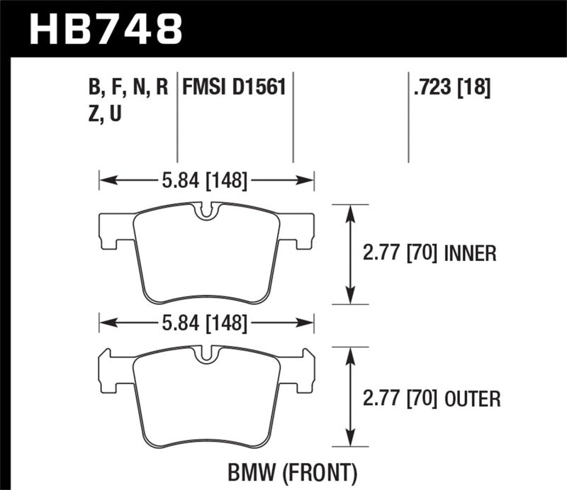 Hawk Performance HB748N.723 HP Plus Crossover Street/Motorsport Brake Pads