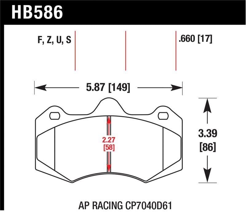 Hawk Performance HB586U.660 DTC-70 Motorsport Brake Pads