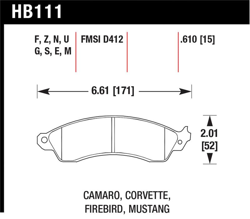 Hawk Performance HB111S.610 HT-10 Motorsport Brake Pads